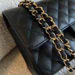 CHANEL Handbag Chanel Black Caviar Quilted Classic Flap Medium GHW - Redeluxe