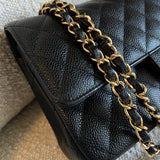 CHANEL Handbag Chanel Black Caviar Quilted Classic Flap Medium GHW - Redeluxe