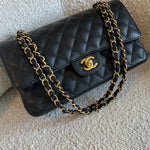 CHANEL Handbag Chanel Black Caviar Quilted Classic Flap Medium GHW - Redeluxe