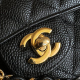 CHANEL Handbag Chanel Black Caviar Quilted Classic Flap Medium GHW - Redeluxe