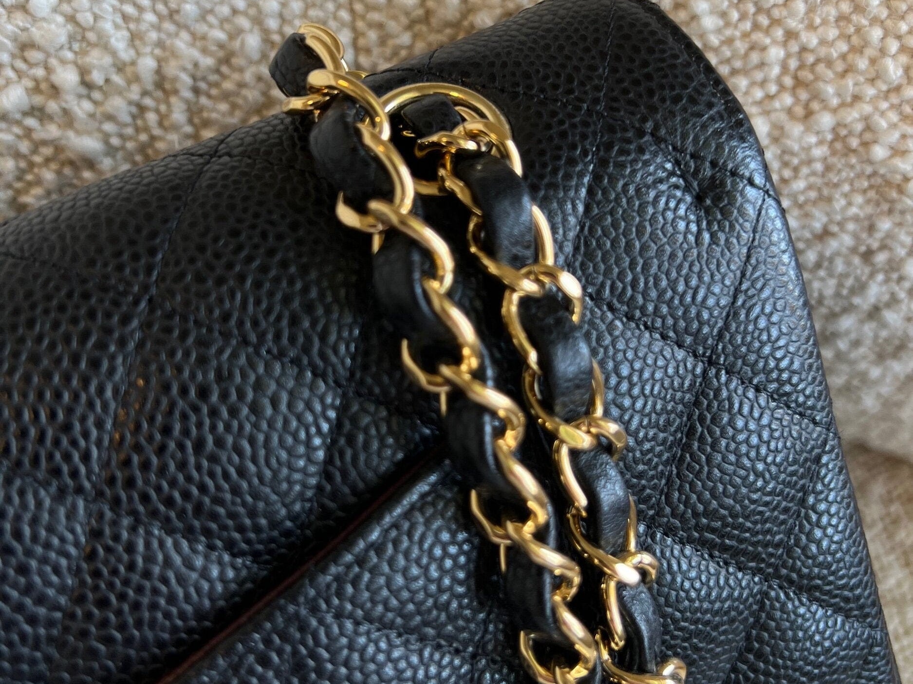 CHANEL Handbag Chanel Black Caviar Quilted Classic Flap Medium GHW - Redeluxe