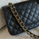 CHANEL Handbag Chanel Black Caviar Quilted Classic Flap Medium GHW - Redeluxe