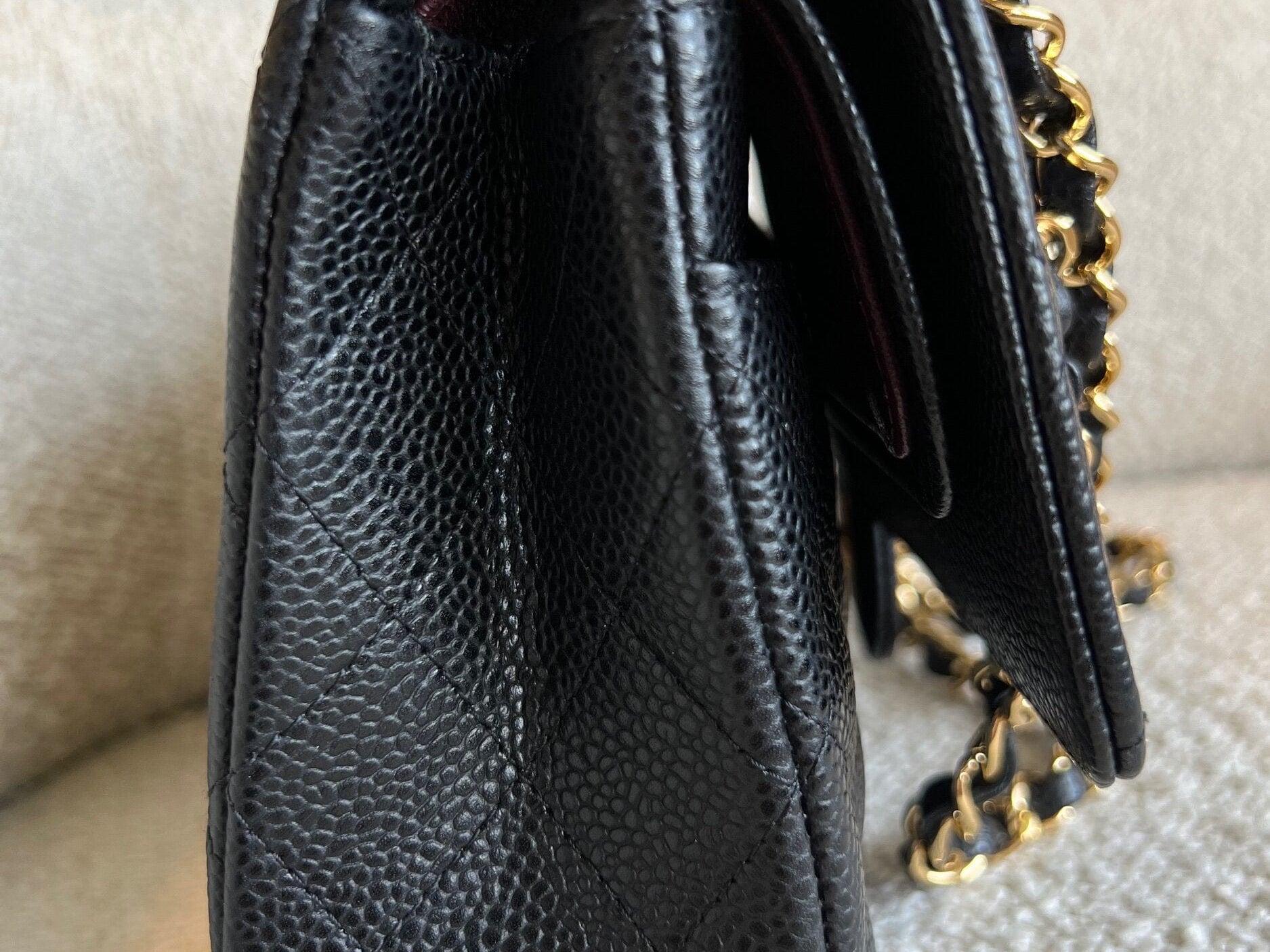 CHANEL Handbag Chanel Black Caviar Quilted Classic Flap Medium GHW - Redeluxe
