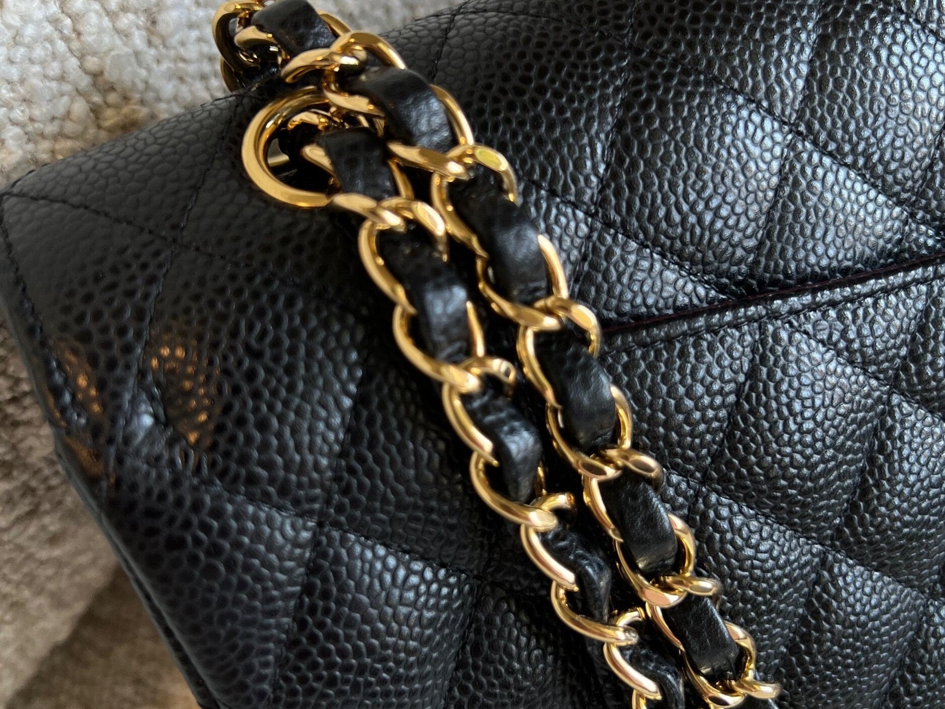 CHANEL Handbag Chanel Black Caviar Quilted Classic Flap Medium GHW - Redeluxe