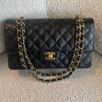 CHANEL Handbag Chanel Black Caviar Quilted Classic Flap Medium LGHW - Redeluxe