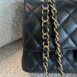 CHANEL Handbag Chanel Black Caviar Quilted Classic Flap Medium LGHW - Redeluxe