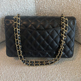 CHANEL Handbag Chanel Black Caviar Quilted Classic Flap Medium LGHW - Redeluxe