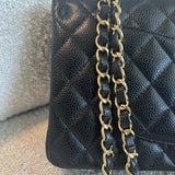 CHANEL Handbag Chanel Black Caviar Quilted Classic Flap Medium LGHW - Redeluxe