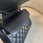 CHANEL Handbag Chanel Black Caviar Quilted Classic Flap Medium LGHW - Redeluxe