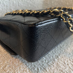CHANEL Handbag Chanel Black Caviar Quilted Classic Flap Medium LGHW - Redeluxe