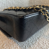 CHANEL Handbag Chanel Black Caviar Quilted Classic Flap Medium LGHW - Redeluxe