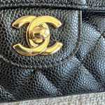 CHANEL Handbag Chanel Black Caviar Quilted Classic Flap Medium LGHW - Redeluxe