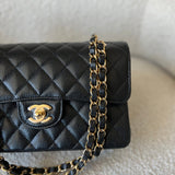 CHANEL Handbag Chanel Black Caviar Quilted Classic Flap Small Gold Hardware - Redeluxe