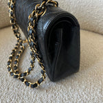 CHANEL Handbag Chanel Black Caviar Quilted Classic Flap Small Gold Hardware - Redeluxe