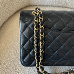 CHANEL Handbag Chanel Black Caviar Quilted Classic Flap Small Gold Hardware - Redeluxe