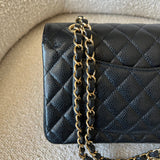 CHANEL Handbag Chanel Black Caviar Quilted Classic Flap Small Gold Hardware - Redeluxe
