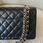 CHANEL Handbag Chanel Black Caviar Quilted Classic Flap Small Gold Hardware - Redeluxe