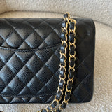 CHANEL Handbag Chanel Black Caviar Quilted Classic Flap Small Gold Hardware - Redeluxe