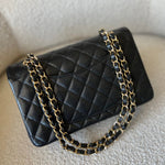 CHANEL Handbag Chanel Black Caviar Quilted Classic Flap Small Gold Hardware - Redeluxe