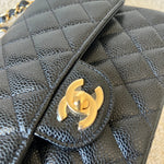 CHANEL Handbag Chanel Black Caviar Quilted Classic Flap Small Gold Hardware - Redeluxe