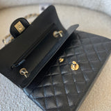 CHANEL Handbag Chanel Black Caviar Quilted Classic Flap Small Gold Hardware - Redeluxe