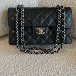 CHANEL Handbag Chanel Black Caviar Quilted Classic Flap Small SHW - Redeluxe