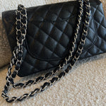 CHANEL Handbag Chanel Black Caviar Quilted Classic Flap Small SHW - Redeluxe