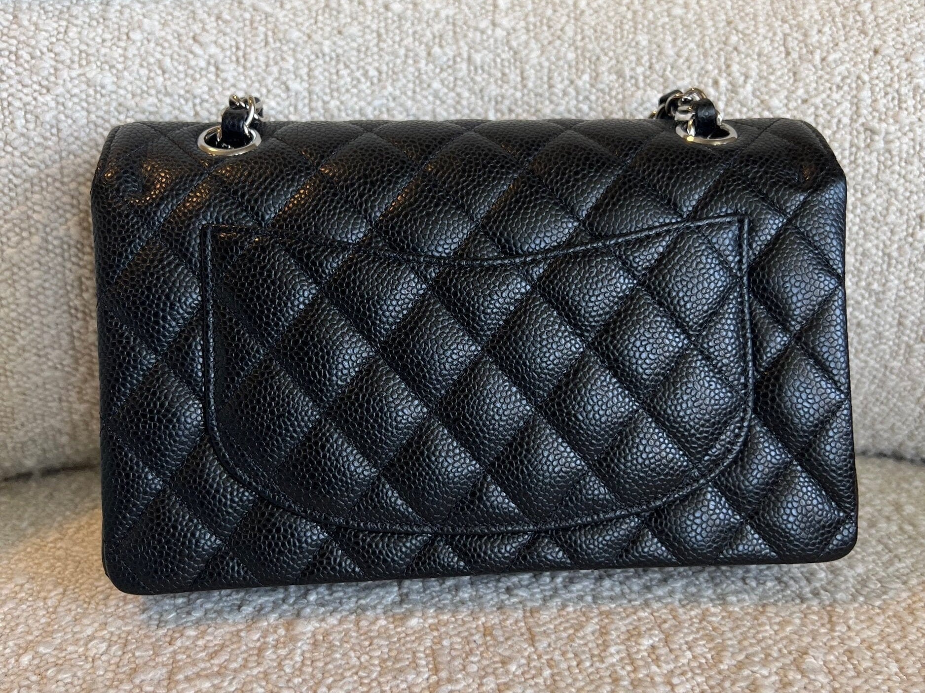 CHANEL Handbag Chanel Black Caviar Quilted Classic Flap Small SHW - Redeluxe