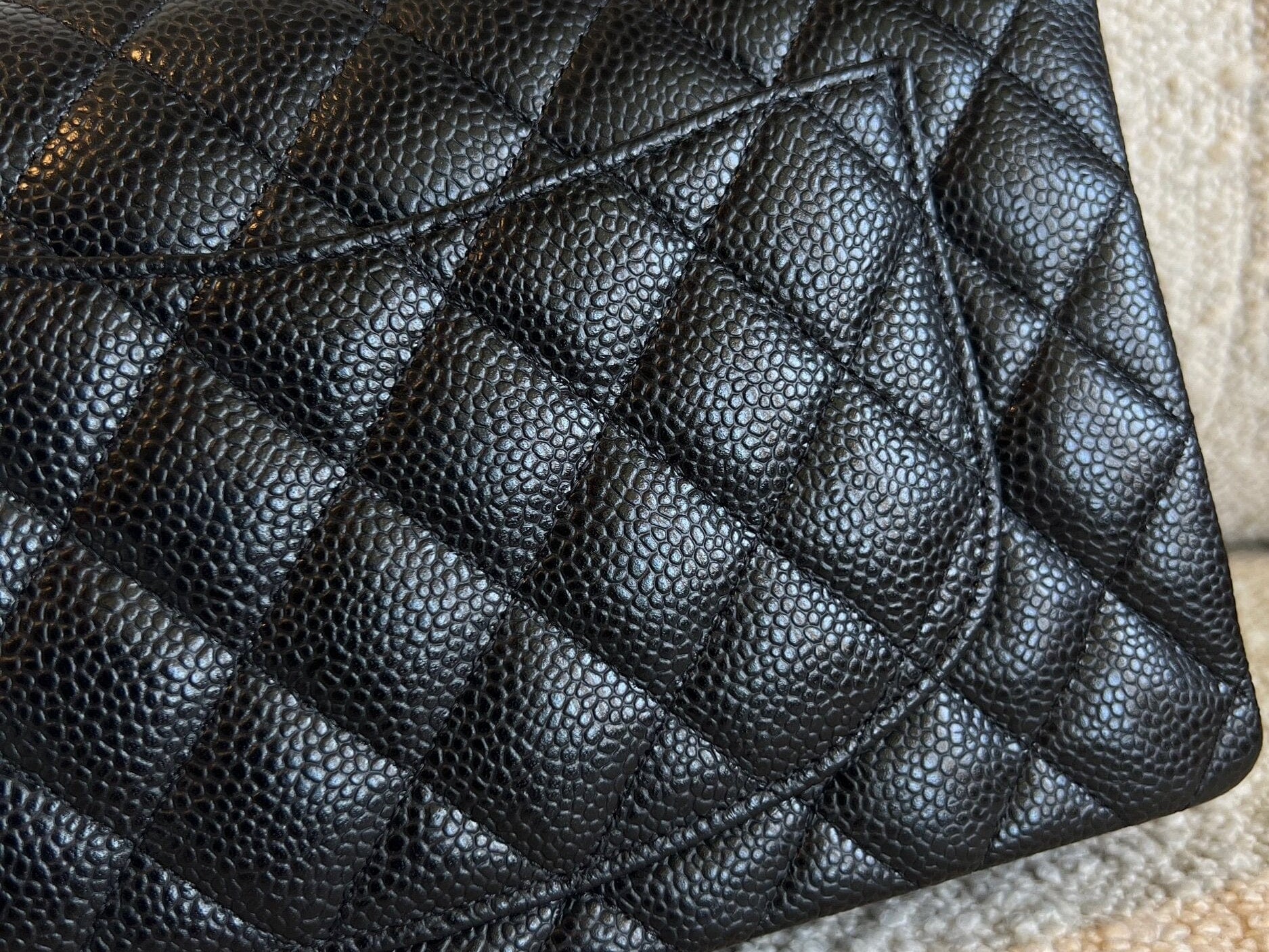 CHANEL Handbag Chanel Black Caviar Quilted Classic Flap Small SHW - Redeluxe
