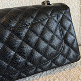 CHANEL Handbag Chanel Black Caviar Quilted Classic Flap Small SHW - Redeluxe