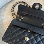 CHANEL Handbag Chanel Black Caviar Quilted Classic Flap Small SHW - Redeluxe
