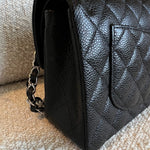 CHANEL Handbag Chanel Black Caviar Quilted Classic Flap Small SHW - Redeluxe