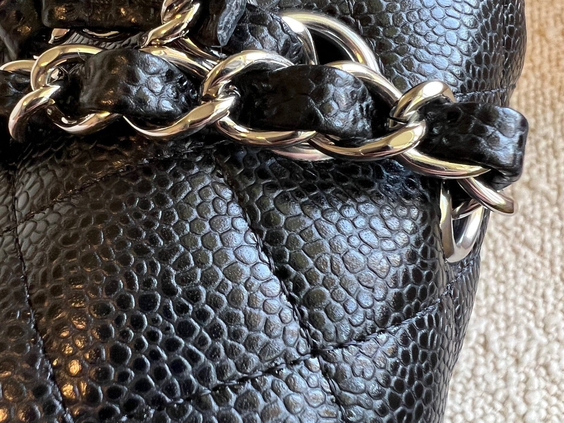 CHANEL Handbag Chanel Black Caviar Quilted Classic Flap Small SHW - Redeluxe