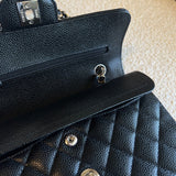 CHANEL Handbag Chanel Black Caviar Quilted Classic Flap Small SHW - Redeluxe