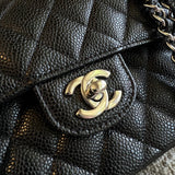 CHANEL Handbag Chanel Black Caviar Quilted Classic Flap Small SHW - Redeluxe