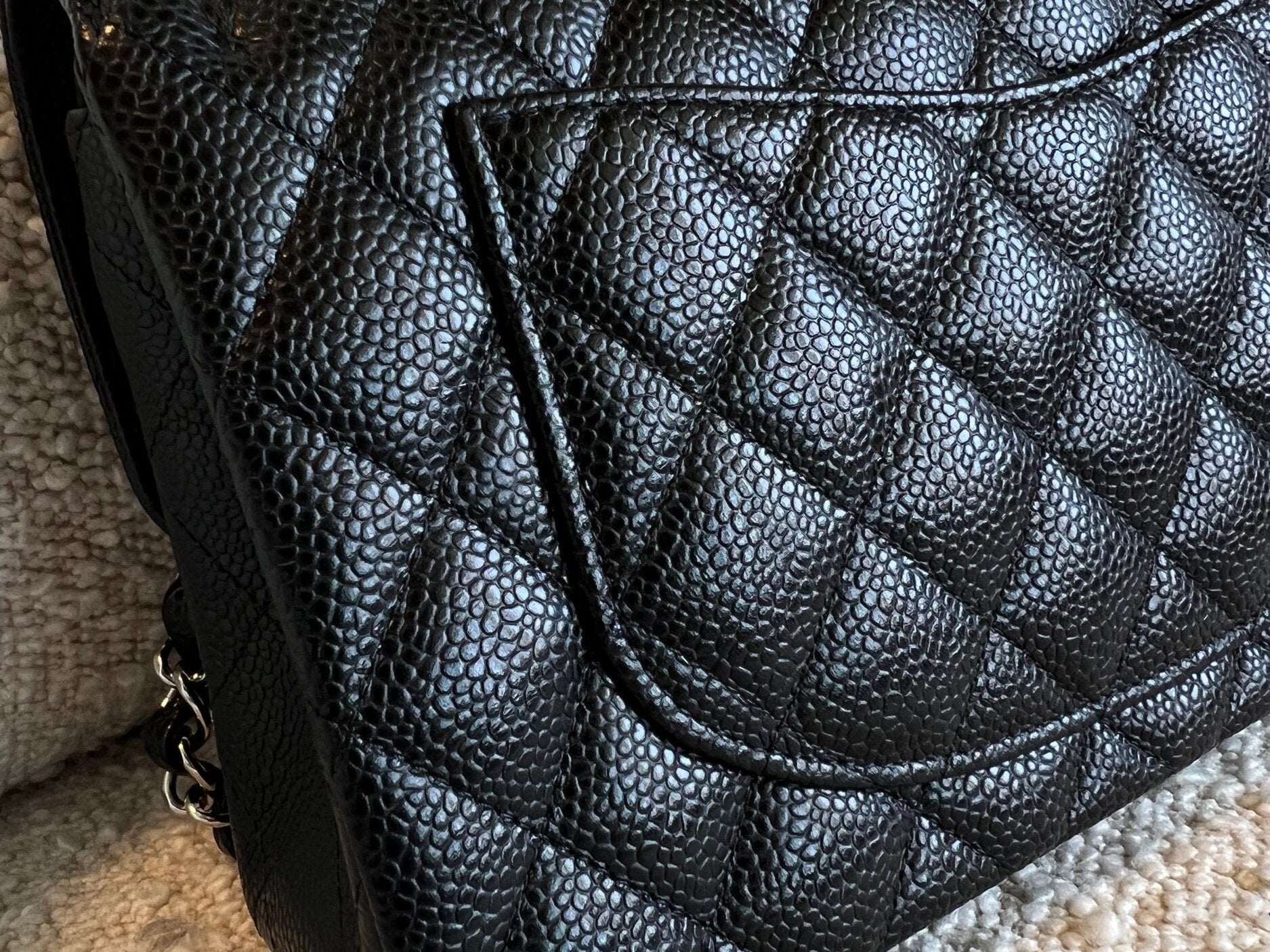 CHANEL Handbag Chanel Black Caviar Quilted Classic Flap Small SHW - Redeluxe