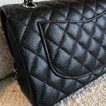 CHANEL Handbag Chanel Black Caviar Quilted Classic Flap Small SHW - Redeluxe