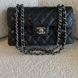CHANEL Handbag Chanel Black Caviar Quilted Classic Flap Small SHW - Redeluxe