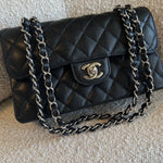CHANEL Handbag Chanel Black Caviar Quilted Classic Flap Small SHW - Redeluxe