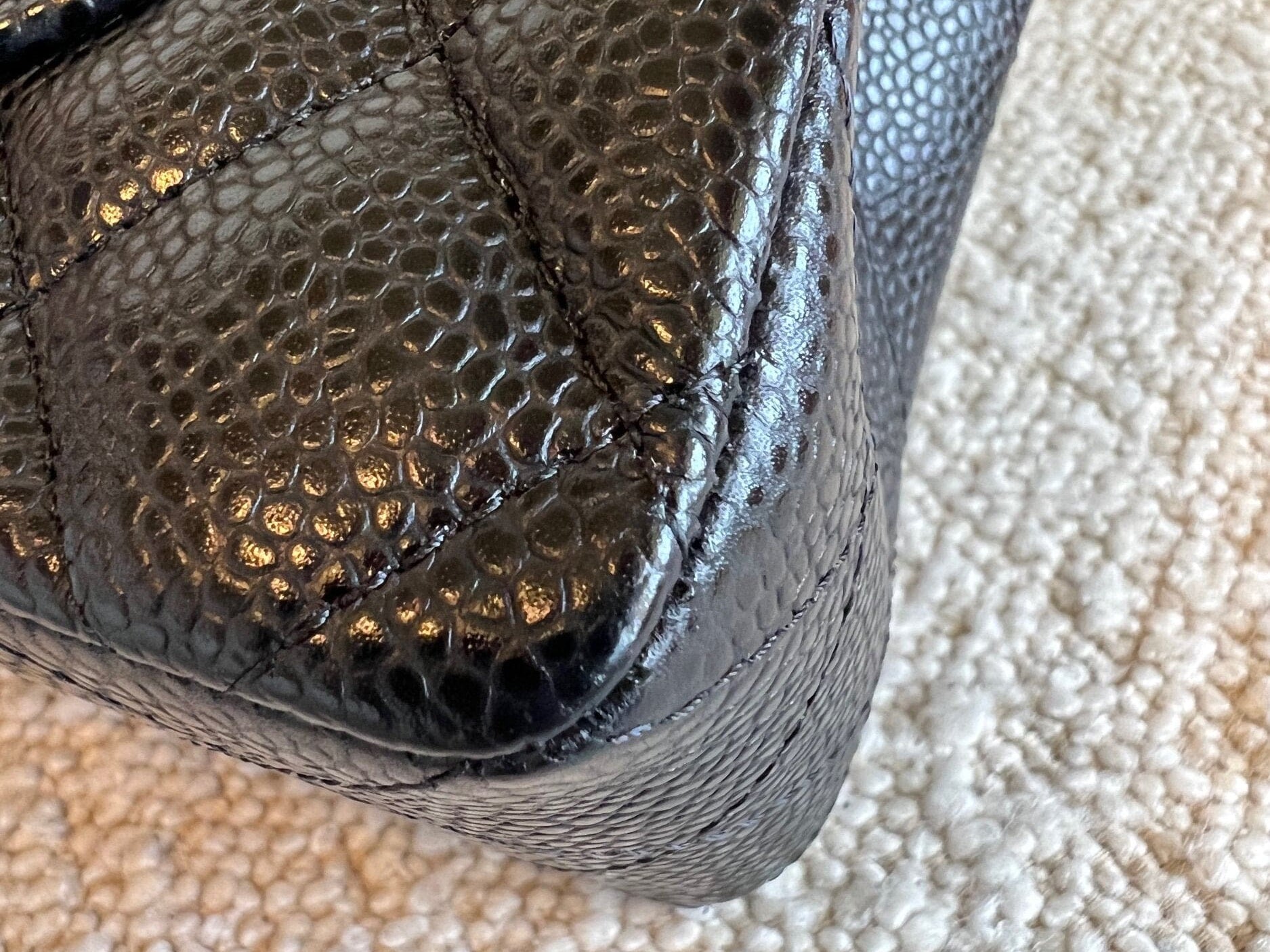 CHANEL Handbag Chanel Black Caviar Quilted Classic Flap Small SHW - Redeluxe
