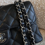 CHANEL Handbag Chanel Black Caviar Quilted Classic Flap Small SHW - Redeluxe