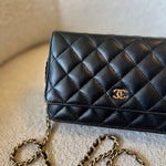 CHANEL Handbag Chanel Black Caviar Quilted Wallet On Chain Gold hardware(WOC) - Redeluxe