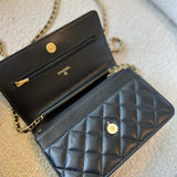 CHANEL Handbag Chanel Black Caviar Quilted Wallet On Chain Gold hardware(WOC) - Redeluxe
