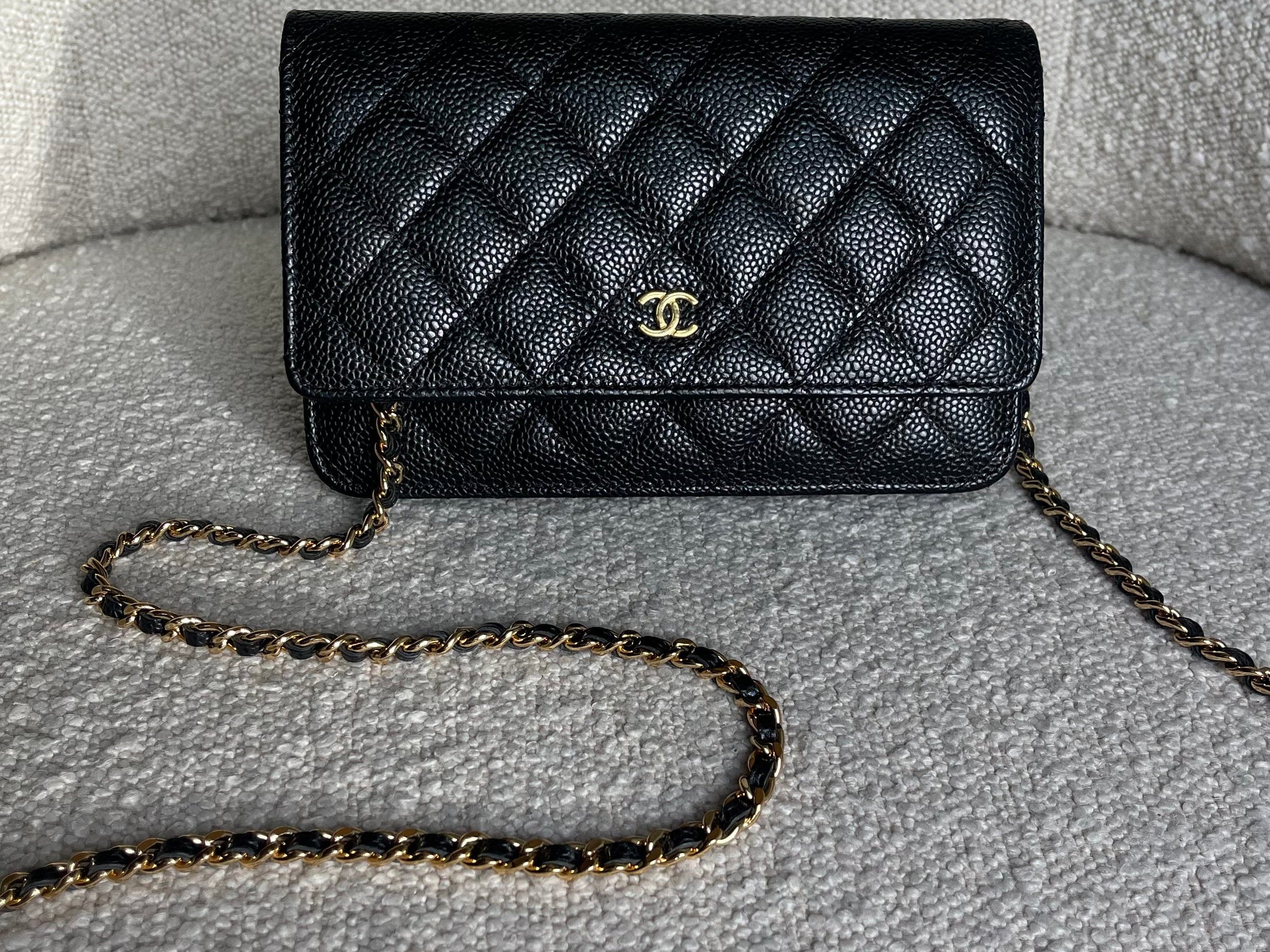 Buy CHANEL Caviar Quilted Wallet on Chain GHW Exclusive Sale at REDELUXE