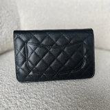 CHANEL Handbag Chanel Black Caviar Quilted Wallet on Chain WOC GHW - Redeluxe