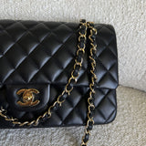 CHANEL Handbag Chanel Black Lambskin Quilted Classic Flap Medium GHW - Redeluxe