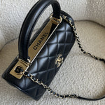 CHANEL Handbag Chanel Black Lambskin Quilted Trendy CC Small LGHW - Redeluxe