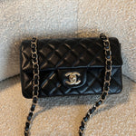 CHANEL Handbag Chanel Black Mini Rectangular Lambskin Quilted Flap LGHW - Redeluxe
