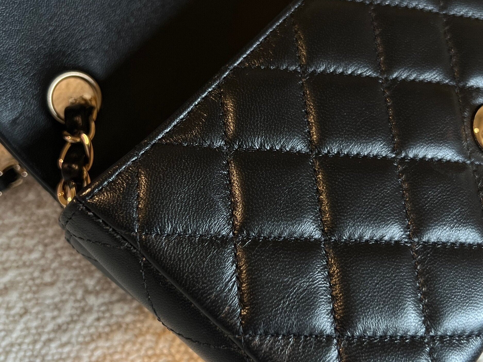 CHANEL Handbag Chanel Black Mini Rectangular Lambskin Quilted Flap LGHW - Redeluxe