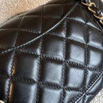 CHANEL Handbag Chanel Black Mini Rectangular Lambskin Quilted Flap LGHW - Redeluxe